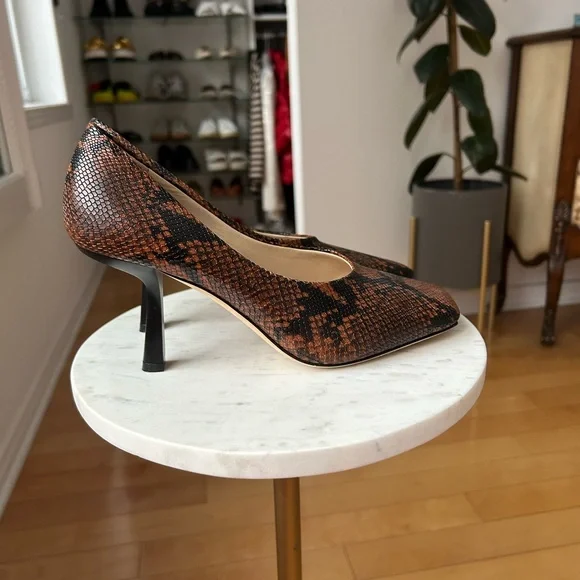 Jimmy Choo Brown Snakeskin Heels - Picture 3 of 7